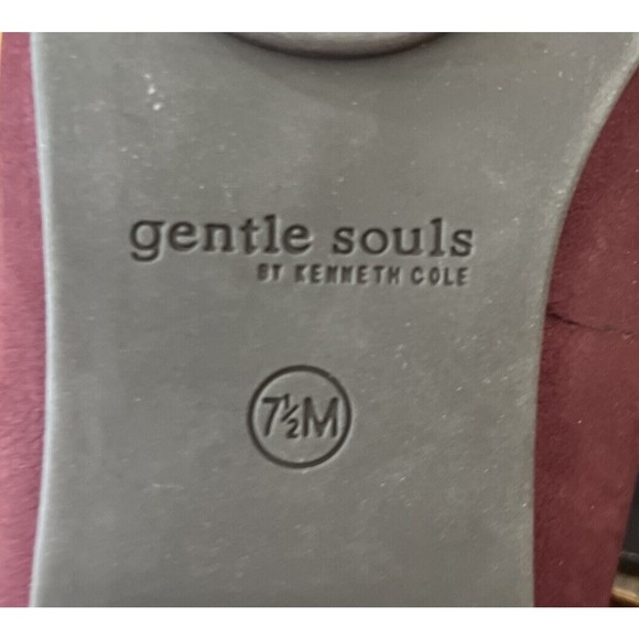 GENTLE SOULS KENNETH COLE Flats Sz 7.5 Eugene Plum Burgundy Leather Purple Shoes - Picture 11 of 11